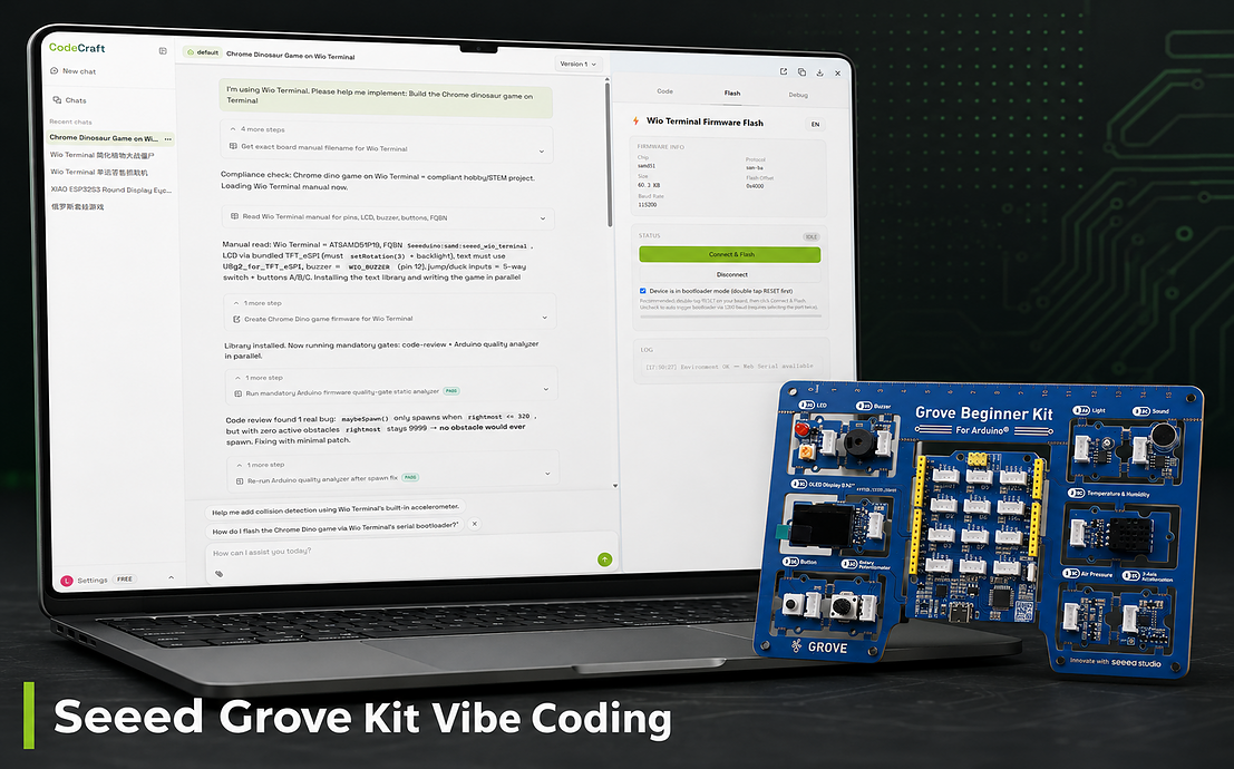 Seeed Grove Kit Vibe Coding: Bouw 4 echte hardwareprojecten met AI