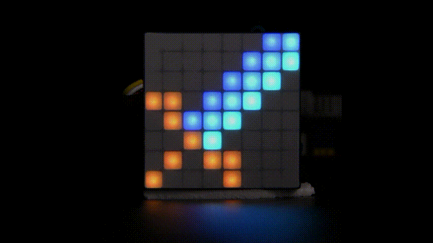 Colorful LED matrix displays showcasing AI hardware project ideas
